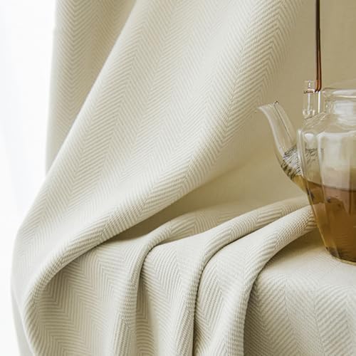 HANGEENGS 2 Stück Verdunklungsvorhänge Gardinen Vorhang Blickdicht Thermovorhang Kälteschutz Vorhänge Für Wohnzimmer Modern Schlafzimmer Wärmeisolierend,Weiß,70x275 cm(BxH) von HANGEENGS