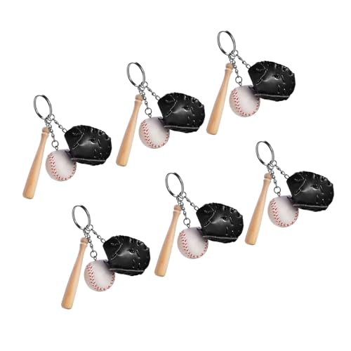 HANGELI Baseball-Schlüsselanhänger, Baseball-Schlüsselhalter, Rucksack, Geldbörse, Charm-Anhänger, Schlüsselanhänger, Zubehör, Kindergeburtstag, Partyzubehör, 6 Stück von HANGELI