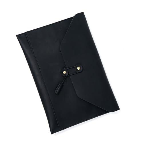 HANGELI Leder Aktenordner Multifunktionale Dokumententasche mit mehreren Kartenfächern und Schnurverschluss, Leder Laptop Sleeve Case von HANGELI