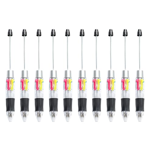 HANGELI Mehrfarbiger Kugelschreiber, 4 Farben in 1, Perlenstift, 4 Farben in 1, einziehbarer Kugelschreiber für Schüler und Lehrer, 10 Stück HANGELI Mehrfarbiger Kugelschreiber, 4 Farben in 1, Perlenstift, 4 Farben in 1, einziehbarer Kugelschreiber für Schüler und Lehrer, 10 Stück von HANGELI