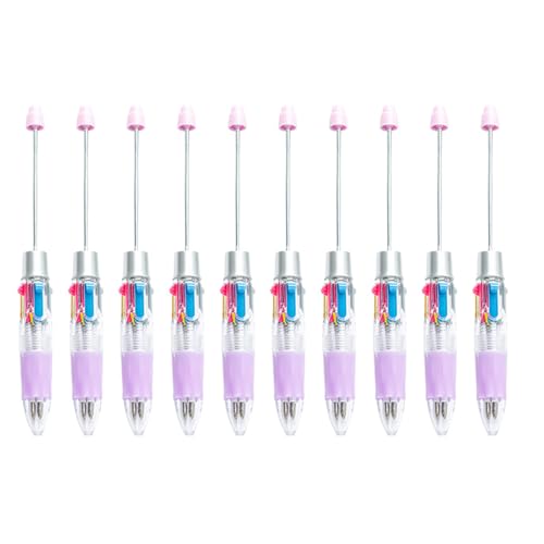 HANGELI Mehrfarbiger Kugelschreiber, 4 Farben in 1, Perlenstift, 4 Farben in 1, einziehbarer Kugelschreiber für Schüler und Lehrer, 10 Stück HANGELI Mehrfarbiger Kugelschreiber, 4 Farben in 1, Perlenstift, 4 Farben in 1, einziehbarer Kugelschreiber für Schüler und Lehrer, 10 Stück von HANGELI