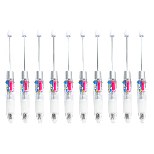 HANGELI Mehrfarbiger Kugelschreiber, 4 Farben in 1, Perlenstift, 4 Farben in 1, einziehbarer Kugelschreiber für Schüler und Lehrer, 10 Stück HANGELI Mehrfarbiger Kugelschreiber, 4 Farben in 1, Perlenstift, 4 Farben in 1, einziehbarer Kugelschreiber für Schüler und Lehrer, 10 Stück von HANGELI