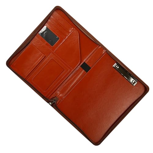 HANGELI Multifunktionale Konferenzmappe mit Reißverschluss, Leder, Business-Dateimappe mit Tasche, Kartenhalter, Stiftschlitz, Klemmbrett HANGELI Multifunktionale Konferenzmappe mit Reißverschluss, Leder, Business-Dateimappe mit Tasche, Kartenhalter, Stiftschlitz, Klemmbrett von HANGELI
