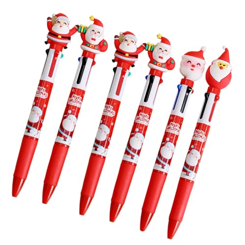 HANGELI Shuttle-Stift, Weihnachts-Kugelschreiber, 4-in-1, mehrfarbiger Stift, Büro- und Schulbedarf für glattes Schreiben, 6 Stück von HANGELI