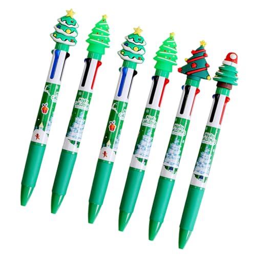 HANGELI Shuttle-Stift, Weihnachts-Kugelschreiber, 4-in-1, mehrfarbiger Stift, Büro- und Schulbedarf für glattes Schreiben, 6 Stück von HANGELI