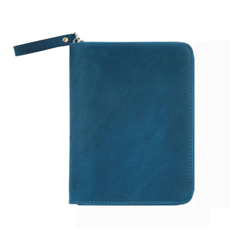 HANGELI Vintage-Ledereinband mit Reißverschluss für 8,9 x 14,9 cm große Taschenfeld-Notizblöcke, Leder-Tagebuch-Schutzhülle von HANGELI