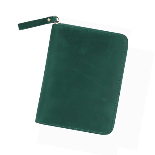 HANGELI Vintage-Ledereinband mit Reißverschluss für 8,9 x 14,9 cm große Taschenfeld-Notizblöcke, Leder-Tagebuch-Schutzhülle von HANGELI