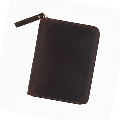HANGELI Vintage-Ledereinband mit Reißverschluss für 8,9 x 14,9 cm große Taschenfeld-Notizblöcke, Leder-Tagebuch-Schutzhülle von HANGELI