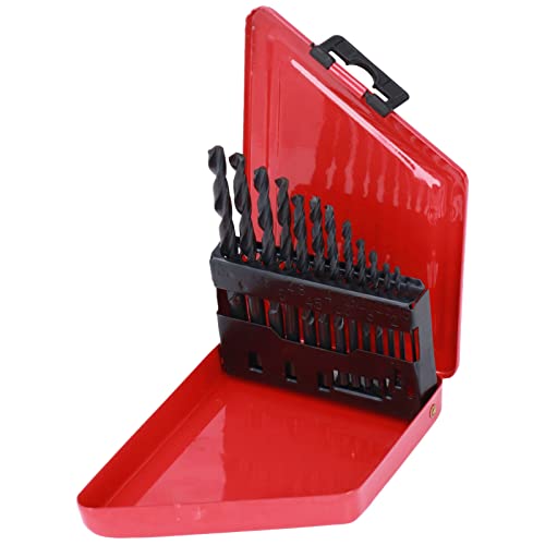 Twist -Bohrer -Bits HSS -Schneidet für Holzmetall 13pcs 1,5–6,5 mm Schaftkoffer (Schwarz) von HANHEFLY