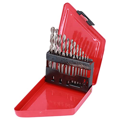 Twist -Bohrer -Bits HSS -Schneidet für Holzmetall 13pcs 1,5–6,5 mm Schaftkoffer (Silber) von HANHEFLY