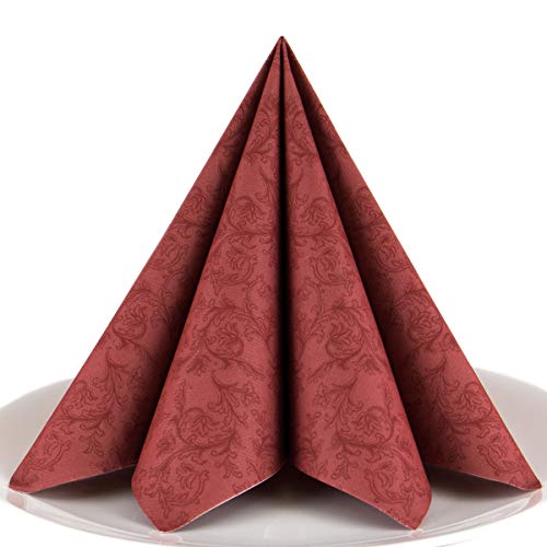 Servietten Ornament bordeaux Premium Airlaid, STOFFÄHNLICH | 25 Stück | 40 x 40cm | Hochzeitsserviette | hochwertige edle Serviette für Hochzeit, Geburtstag, Party, Taufe, Kommunion | made in Germany Servietten Ornament bordeaux Premium Airlaid, STOFFÄHNLICH | 25 Stück | 40 x 40cm | Hochzeitsserviette | hochwertige edle Serviette für Hochzeit, Geburtstag, Party, Taufe, Kommunion | made in Germany von HANTERMANN