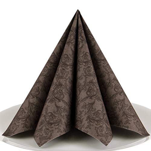 Servietten Ornament braun Premium Airlaid, STOFFÄHNLICH | 50 Stück | 40 x 40cm | Hochzeitsserviette | hochwertige edle Serviette für Hochzeit, Geburtstag, Party, Taufe, Kommunion | made in Germany Servietten Ornament braun Premium Airlaid, STOFFÄHNLICH | 50 Stück | 40 x 40cm | Hochzeitsserviette | hochwertige edle Serviette für Hochzeit, Geburtstag, Party, Taufe, Kommunion | made in Germany von HANTERMANN