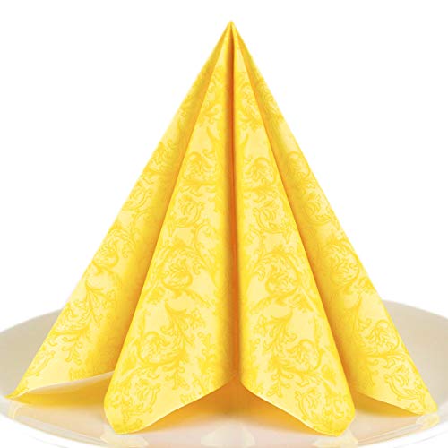 Servietten Ornament gelb Premium Airlaid, STOFFÄHNLICH | 50 Stück | 40 x 40cm | Hochzeitsserviette | hochwertige edle Serviette für Hochzeit, Geburtstag, Party, Taufe, Kommunion | made in Germany Servietten Ornament gelb Premium Airlaid, STOFFÄHNLICH | 50 Stück | 40 x 40cm | Hochzeitsserviette | hochwertige edle Serviette für Hochzeit, Geburtstag, Party, Taufe, Kommunion | made in Germany von HANTERMANN