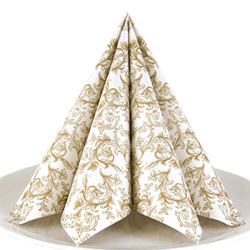 Servietten Ornament gold Premium Airlaid, STOFFÄHNLICH | 50 Stück | 40 x 40cm | Hochzeitsserviette | hochwertige edle Serviette für Hochzeit, Geburtstag, Party, Taufe, Kommunion | made in Germany Servietten Ornament gold Premium Airlaid, STOFFÄHNLICH | 50 Stück | 40 x 40cm | Hochzeitsserviette | hochwertige edle Serviette für Hochzeit, Geburtstag, Party, Taufe, Kommunion | made in Germany von HANTERMANN