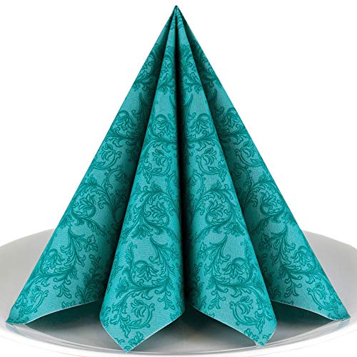 Servietten Ornament petrol Premium Airlaid, STOFFÄHNLICH | 125 Stück | 40 x 40cm | Hochzeitsserviette | hochwertige edle Serviette für Hochzeit, Geburtstag, Party, Taufe, Kommunion | made in Germany Servietten Ornament petrol Premium Airlaid, STOFFÄHNLICH | 125 Stück | 40 x 40cm | Hochzeitsserviette | hochwertige edle Serviette für Hochzeit, Geburtstag, Party, Taufe, Kommunion | made in Germany von HANTERMANN