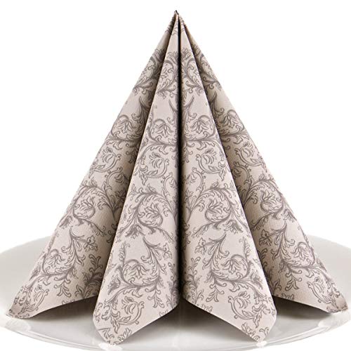 Servietten Ornament taupe Premium Airlaid, STOFFÄHNLICH | 50 Stück | 40 x 40cm | Hochzeitsserviette | hochwertige edle Serviette für Hochzeit, Geburtstag, Party, Taufe, Kommunion | made in Germany Servietten Ornament taupe Premium Airlaid, STOFFÄHNLICH | 50 Stück | 40 x 40cm | Hochzeitsserviette | hochwertige edle Serviette für Hochzeit, Geburtstag, Party, Taufe, Kommunion | made in Germany von Sundeer