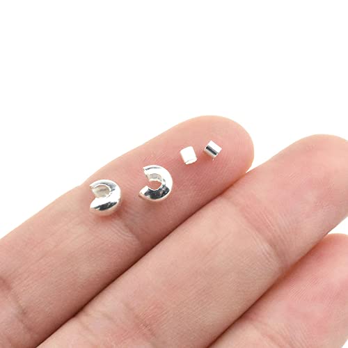Hao Pro 2 mm kleine Röhren-Quetschperlen und 4 mm Quetschperlenknoten-Abdeckungen, halbrund, einfach zu positionieren, zwei Seiten, halten bündig und ordentlich, stoppen den Draht, Silber, 90 Sets Hao Pro 2 mm kleine Röhren-Quetschperlen und 4 mm Quetschperlenknoten-Abdeckungen, halbrund, einfach zu positionieren, zwei Seiten, halten bündig und ordentlich, stoppen den Draht, Silber, 90 Sets von HAO PRO
