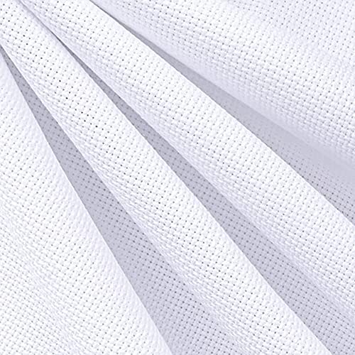 HAOBIN 150 x 100 cm, 11 Fäden, weiße Aida-Leinwand, Stickerei, aus Baumwolle, klassischer Stoff für Kreuzstich, Stoff, Stickerei, Kreuzstich, Aida, für Wanddekoration, 100% Baumwolle (weiß) von HAOBIN