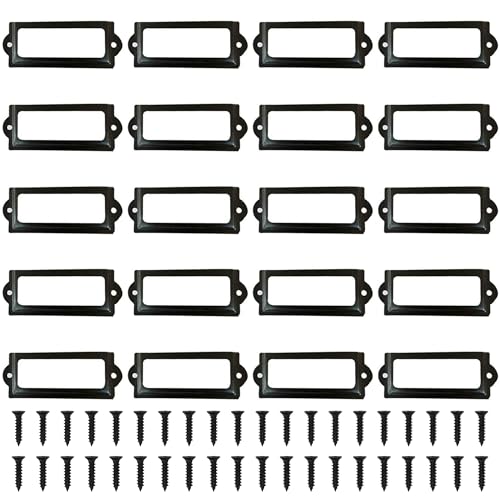HAOBIN 20 StüCk Metall Etikettenhalter Etikettenrahmen Label Halter 83 X 32 Mm Etikettenhalter Regal Metall Etikettenrahmen Label Aktenschrank Mit Schraubetikettenrahmen, BüRokommode, BüCherregal HAOBIN 20 StüCk Metall Etikettenhalter Etikettenrahmen Label Halter 83 X 32 Mm Etikettenhalter Regal Metall Etikettenrahmen Label Aktenschrank Mit Schraubetikettenrahmen, BüRokommode, BüCherregal von HAOBIN