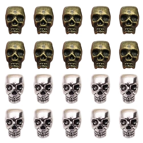 HAOBIN 20 Stück Totenkopf Schädel Perlen Schädel Perlen Totenkopf Perlen Retro Totenkopf Perlen Schädel Perlen Totenkopf Abstandshalter Perlen Für DIY-Accessoires Armband Halskette Schmuck machen HAOBIN 20 Stück Totenkopf Schädel Perlen Schädel Perlen Totenkopf Perlen Retro Totenkopf Perlen Schädel Perlen Totenkopf Abstandshalter Perlen Für DIY-Accessoires Armband Halskette Schmuck machen von HAOBIN
