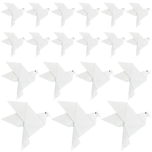 HAOBIN 36 Stück Origami friedenstaube deko Origami Taube Handgefertigte Origamis Vogel Gefaltet Papier friedenstaube Origami Papierkrane FüR Hochzeitsfeier Hintergrund Home Decor (Weiß, 3 größen) HAOBIN 36 Stück Origami friedenstaube deko Origami Taube Handgefertigte Origamis Vogel Gefaltet Papier friedenstaube Origami Papierkrane FüR Hochzeitsfeier Hintergrund Home Decor (Weiß, 3 größen) von HAOBIN