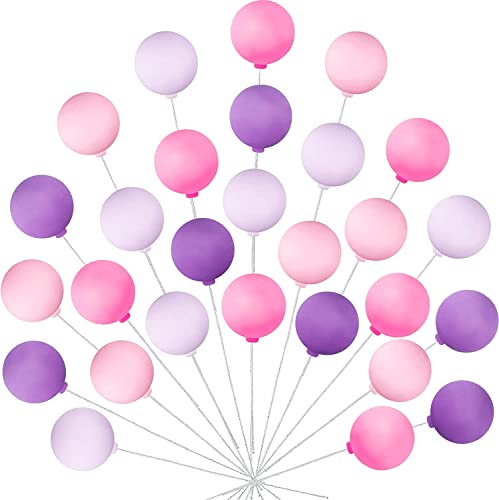 HAOBIN Kuchen Dekoration Kugeln 32 StüCk Ball Kuchen Dekoration Tortendeko Kugeln Mini Cupcake Topper Kugeln Kuchen Topper Geburtstag Kuchen Deko Geeignet FüR Jahrestag Geburtstag Party Kuchen (B) von HAOBIN