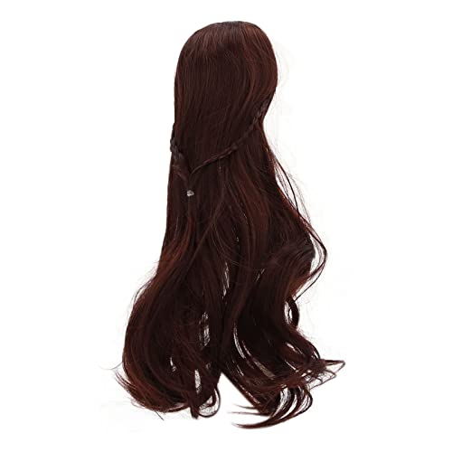 HAODUOO BJD Puppenhaarperücke, Puppenhaarperücke 8 bis 9 Zoll Hochtemperatur-Filament-Netzstoff for 21 bis 24 cm Kopfumfang(Dark Brown) von HAODUOO