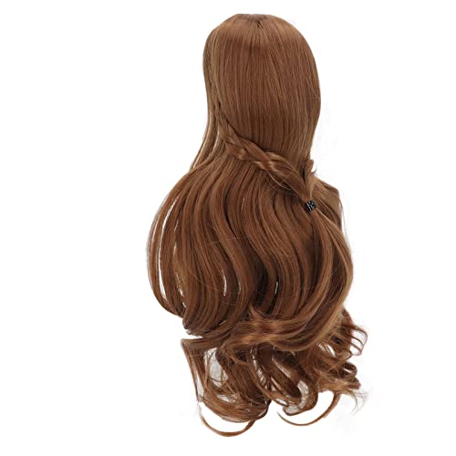 HAODUOO BJD Puppenhaarperücke, Puppenhaarperücke 8 bis 9 Zoll Hochtemperatur-Filament-Netzstoff for 21 bis 24 cm Kopfumfang(Light Brown) von HAODUOO