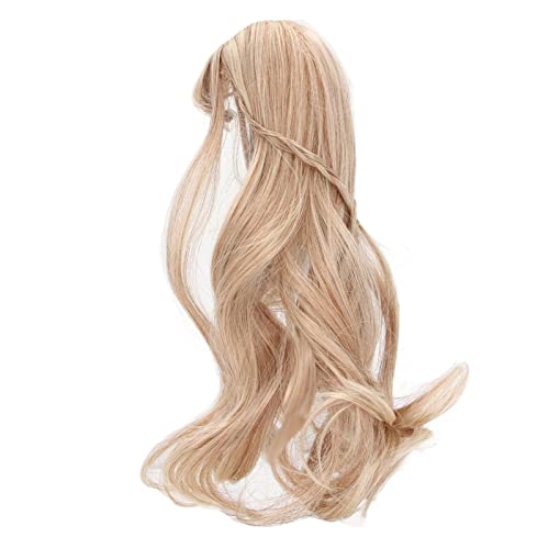 HAODUOO BJD Puppenhaarperücke, Puppenhaarperücke 8 bis 9 Zoll Hochtemperatur-Filament-Netzstoff for 21 bis 24 cm Kopfumfang(Smoky Brown) von HAODUOO