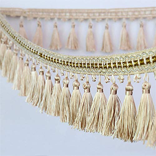 1 Stück 1 Meter Elegante Fransenborte aus Polyester for selbstgemachte Vorhänge, Sofas und Tischdekorationen – verstellbares Quastenband, Nähzubehör(Beige) von HAOJZE