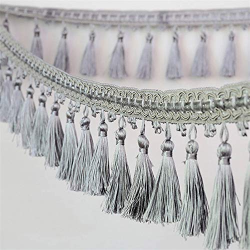 1 Stück 1 Meter Elegante Fransenborte aus Polyester for selbstgemachte Vorhänge, Sofas und Tischdekorationen – verstellbares Quastenband, Nähzubehör(Grijs) von HAOJZE