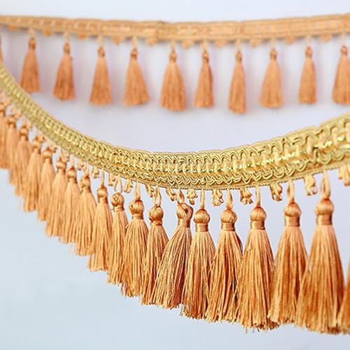 1 Stück 1 Meter dekorative Quastenfransenborte – elegantes Spitzenband for Nähen, for Vorhänge, Tischdecken und Heimdekoration(Oranje) von HAOJZE