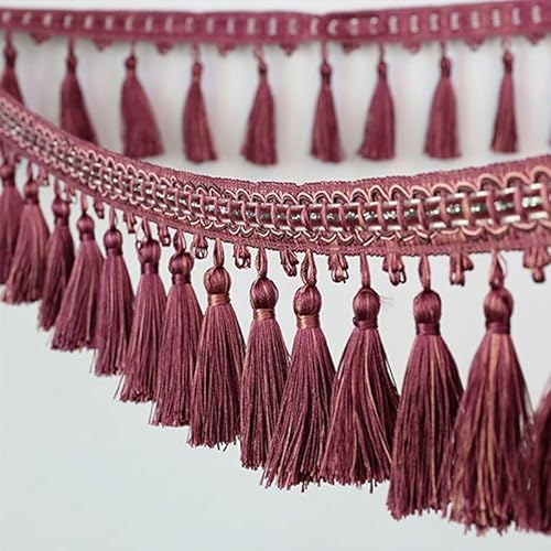 1 Stück 1 Meter dekorative Quastenfransenborte – elegantes Spitzenband for Nähen, for Vorhänge, Tischdecken und Heimdekoration(Purple Red) von HAOJZE