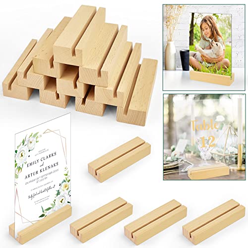 HAOMEEDUO 15 Stück Kartenhalter Holz Tischkartenhalter Kartenständer 2 Größen Fotohalter Postkartenhalter 10cm/8.7cm Foto Ständer Postkartenständer Platzkartenhalter Tischnummerhalter für Hochzeiten von HAOMEEDUO