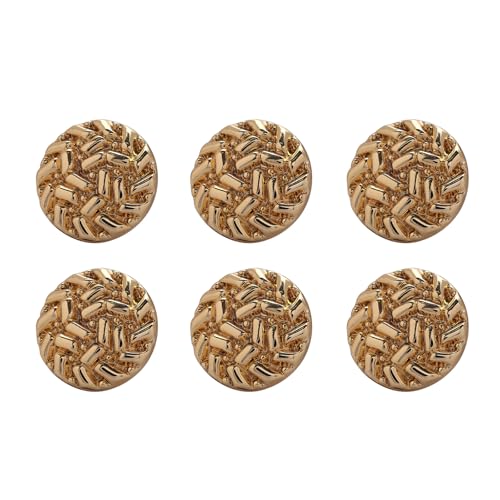 HAORUN Dekorative Metallknöpfe, goldfarben, strukturiert, runde Form, 1,8 cm Durchmesser, für Nähmaterial, 6 Stück HAORUN Dekorative Metallknöpfe, goldfarben, strukturiert, runde Form, 1,8 cm Durchmesser, für Nähmaterial, 6 Stück von HAORUN