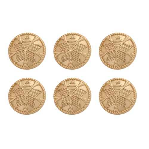 HAORUN Dekorative Metallknöpfe mit Sternmuster, goldfarben, 1,8 cm Durchmesser, für Nähmaterial, 6 Stück HAORUN Dekorative Metallknöpfe mit Sternmuster, goldfarben, 1,8 cm Durchmesser, für Nähmaterial, 6 Stück von HAORUN