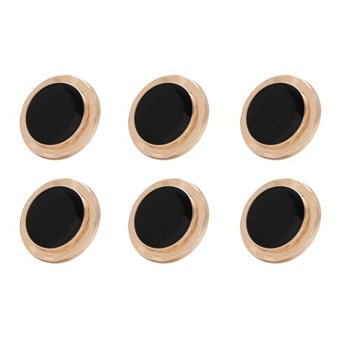 HAORUN Dekorative runde Knöpfe, Schwarz und Gold, 2,3 cm Durchmesser, für Nähmaterial, 6 Stück HAORUN Dekorative runde Knöpfe, Schwarz und Gold, 2,3 cm Durchmesser, für Nähmaterial, 6 Stück von HAORUN