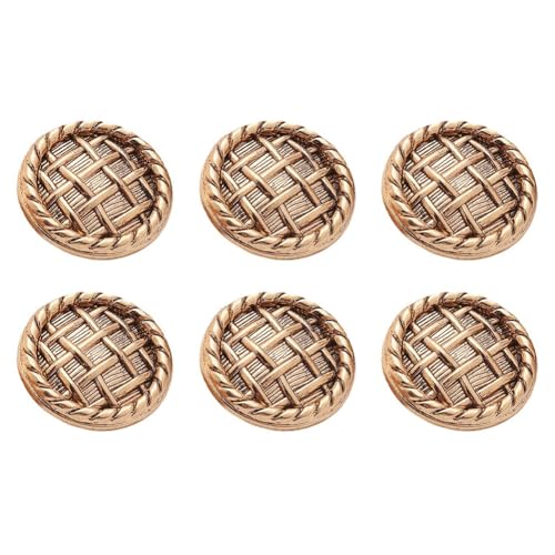 HAORUN Metallknöpfe im Vintage-Stil, gewebt, rund, goldfarben, 1,8 cm Durchmesser, Nähmaterial, 6 Stück HAORUN Metallknöpfe im Vintage-Stil, gewebt, rund, goldfarben, 1,8 cm Durchmesser, Nähmaterial, 6 Stück von HAORUN