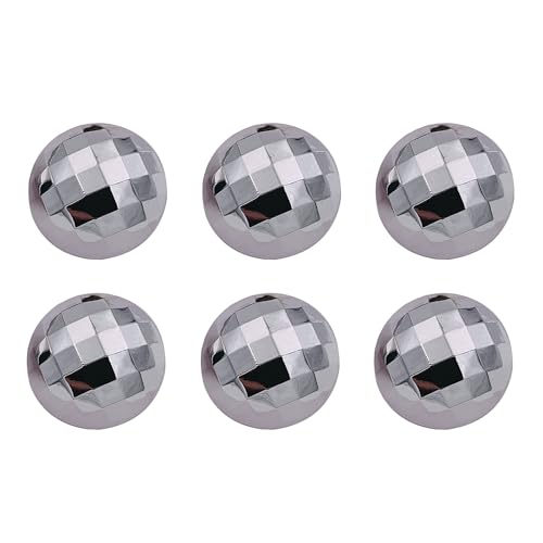 HAORUN Metallkugelknöpfe, facettiert, runde Form, 1,8 cm Durchmesser, für Nähmaterial, 6 Stück (Silber) von HAORUN