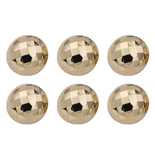 HAORUN Metallkugelknöpfe, facettiert, runde Form, 1,8 cm Durchmesser, für Nähmaterial, goldfarben, 6 Stück HAORUN Metallkugelknöpfe, facettiert, runde Form, 1,8 cm Durchmesser, für Nähmaterial, goldfarben, 6 Stück von HAORUN