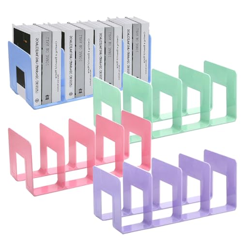 4 Stück Dreiecksordner, 9 Schlitz schwarzer Zeitschriftenhalter, Metall Vinyl Schallplattenständer, Desktop File Organizer Zeitschriftenregal, Bücherregal Organizer für Büro Haus (farbig) von HAOTIAN-X