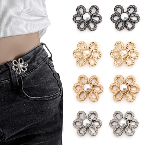 8 Sets Knöpfe Hosen Enger Machen,Hosenknöpfe Zum Stecken,Hose Enger Machen Clip,Hosen Knopf Spanner Fastener, Perlen Blumen Einsteller,Kleidung Verstellbare Taille Schnallen 8 Sets Knöpfe Hosen Enger Machen,Hosenknöpfe Zum Stecken,Hose Enger Machen Clip,Hosen Knopf Spanner Fastener, Perlen Blumen Einsteller,Kleidung Verstellbare Taille Schnallen von HAOXYO