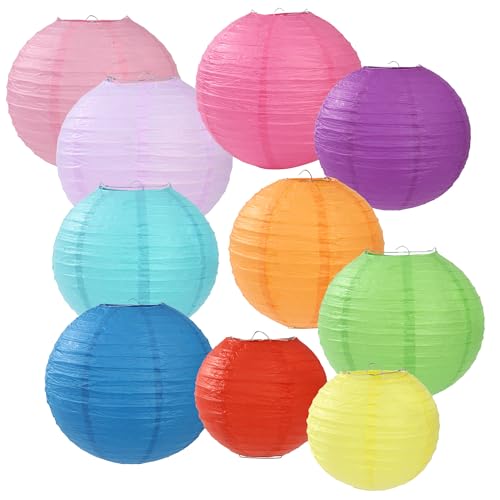 20 Stück Bunte Papierlaternen Lampions, Papier Laterne rund Lampenschirm,10 Farben Papierlaterne für Dekoration im Freien, Geburtstage, Hochzeiten und Feiertagsdekorationen 20 Stück Bunte Papierlaternen Lampions, Papier Laterne rund Lampenschirm,10 Farben Papierlaterne für Dekoration im Freien, Geburtstage, Hochzeiten und Feiertagsdekorationen von HAOYULUO