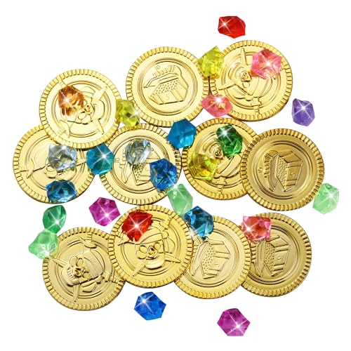 HAOYULUO 320 Stück Piratenschatz,160 Stücke Edelsteine für Kinder ,160 Stücke Goldmünzen Kinder, Piraten deko kindergeburtstag,Geeignet für Kinder-Piratengeburtstage und andere Piratenparty-Anlässe HAOYULUO 320 Stück Piratenschatz,160 Stücke Edelsteine für Kinder ,160 Stücke Goldmünzen Kinder, Piraten deko kindergeburtstag,Geeignet für Kinder-Piratengeburtstage und andere Piratenparty-Anlässe von HAOYULUO