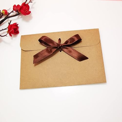 Kraftpapier Umschläge, HAOYUNLAI 30 Stück Kraft Briefumschläge mit Bändern für Weihnachten Valentinstag Geschenkkarten von HAOYUNLAI