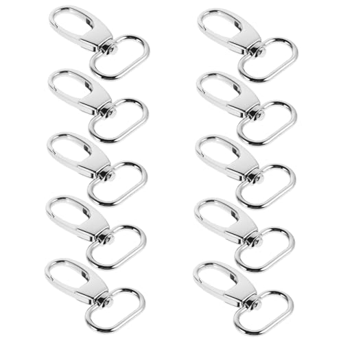 10 Stück Zinklegierung Schwenkverschluss Karabinerhaken für Diy Schlüsselanhänger und Taschen Robuste und Langlebige Metallverschlüsse mit Innendurchmesser Silbern von HAPINARY