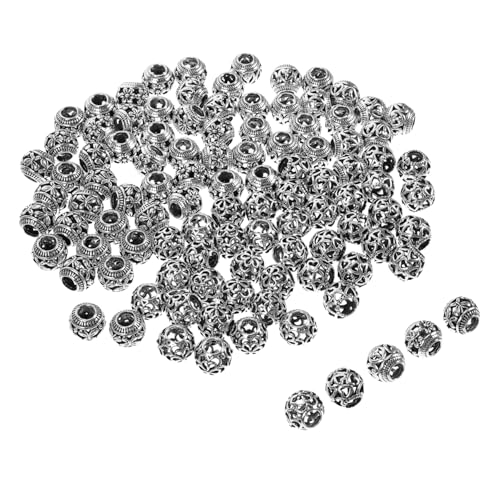 100 Stück Große Metall Spacer Perlen für Schmuckherstellung Hohle Runde Perlen für Armbänder und Vielseitige Diy Bastelperlen für Designs von HAPINARY