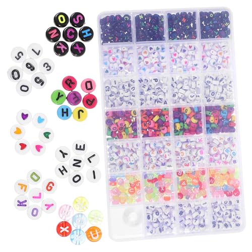 HAPINARY 1 Box Acryl Alphabet Perlen, Haushalts Alphabet Perlen, Buchstaben Perlen, Armband Perlen, Acryl Perlen, Armband Buchstaben Perlen, Buchstaben Perlen Für Armbänder, DIY Buchstaben von HAPINARY