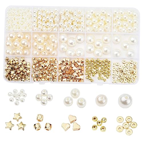 HAPINARY 1 Box Handgefertigtes Material, Halskettenzubehör, Perlen Zur Schmuckherstellung, Perlen Zum Schmuckbasteln, Perlen Zur Schmuckherstellung, Abstandsperlen Mit Großem Loch, Schmuck von HAPINARY