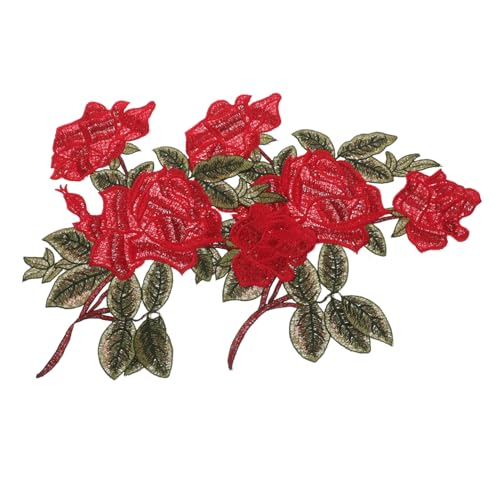 HAPINARY 1 Paar Gestickte Rosen Applikationen Dekorative Aufnäher für Kleidung DIY Bastelbedarf Rote Stoffpatches zur Reparatur und Verschönerung von Bekleidung HAPINARY 1 Paar Gestickte Rosen Applikationen Dekorative Aufnäher für Kleidung DIY Bastelbedarf Rote Stoffpatches zur Reparatur und Verschönerung von Bekleidung von HAPINARY